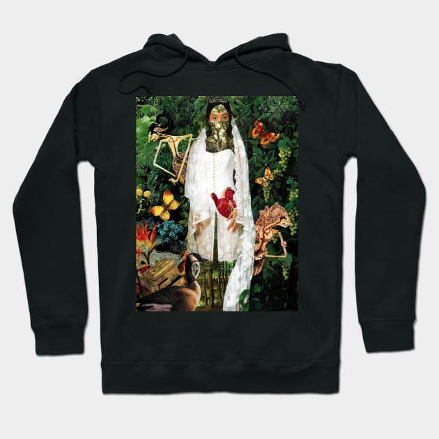 Forest Goddess Green Witch Javanese Puppet Wayang Artemis Hoodie by seruniartworks